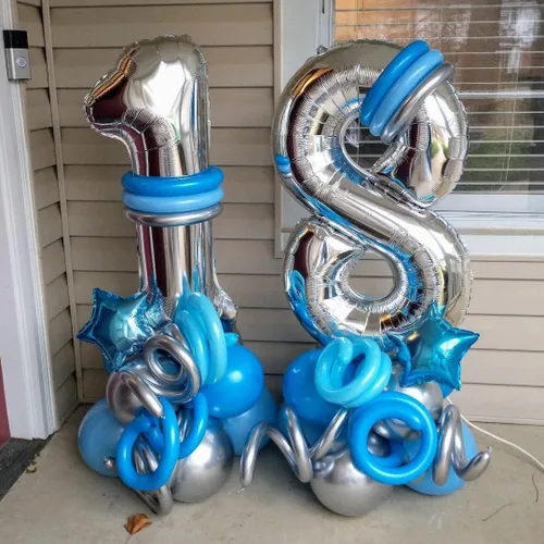 Miniatura 4 de Globos de 0 números plateados 0 globos de número 40 pulgadas número 0 globos de aluminio Mylar