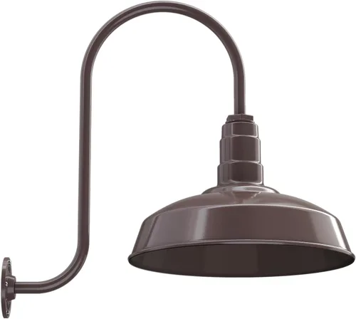 Miniatura 80 de Steel Lighting Co. Gardena - Luz de granero Montaje en pared al aire libre Cúpula de 16 pulgadas Cuello de cisne de 16 pulgadas Luz