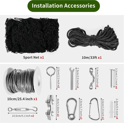 Miniatura 4 de Baseball Net Netting Batting Cage Net Backstop Net - Heavy Duty Nylon Sports Netting with 33FT Rope & Steel Hanging Kit, Multiple Sizes for Backyard
