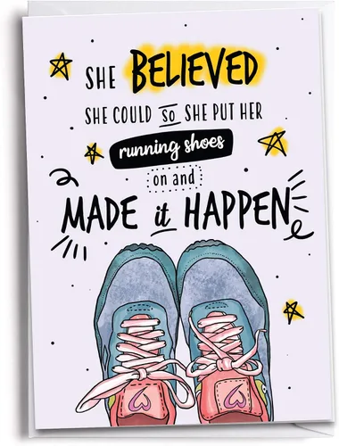 Miniatura 23 de Felicitaciones por terminar una tarjeta de felicitación de maratón 26.2 Millas Inspirado en correr