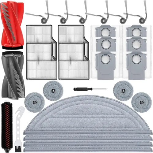Miniatura 12 de Q7 M5 plus Accesorios de piezas de repuesto para Roborock Q7 M5+, kit de aspiradora robot serie Q7 L5+, 2 cepillos principales, 6 filtros Hepa, 6