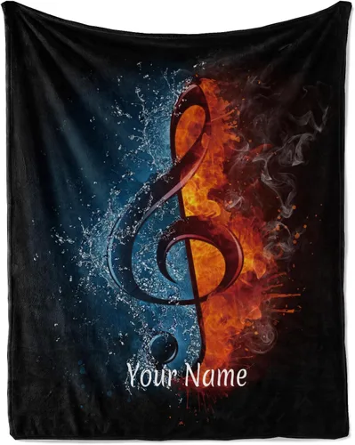 Miniatura 25 de Jekeno Regalos personalizados de guitarra para mujeres y hombres, impresión de manta de guitarra, manta personalizada con nombre, mantas de franela