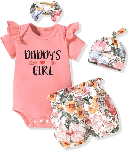 Miniatura 7 de Aalizzwell Conjunto de pantalones cortos para bebé recién nacido para el verano