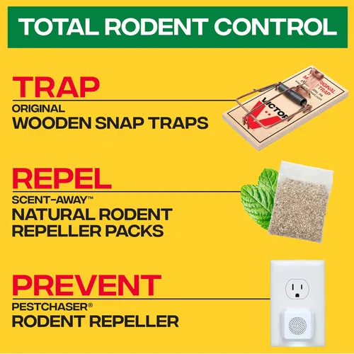 Miniatura 8 de Victor M805 Scent-Away Repelente Natural de Roedores – Repelente de ratones y ratas con aceite de menta – 5 sobres repelentes de roedores de alta