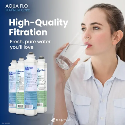 Miniatura 6 de Kit de filtro QCRO RO original Aqua Flo Platinum con membrana y cartuchos de 50 GPD Filtración de 4 etapas, fácil instalación, reducción