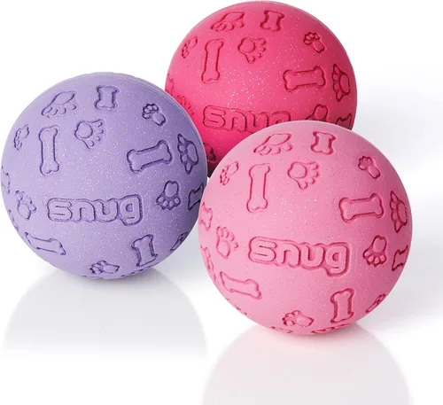 Miniatura 13 de Snug Pelotas de goma para perros pequeños y medianos, tamaño de pelota de tenis, prácticamente indestructibles (paquete de 3, calientes)