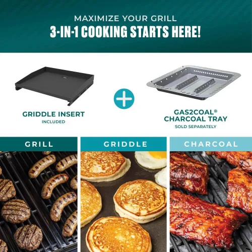 Miniatura 3 de Charbroil Serie Pro con Tecnología Infrarroja Amplifire: Asador a Gas Propano de 2 Quemadores con Gabinete y Plancha, Negro - 463676724