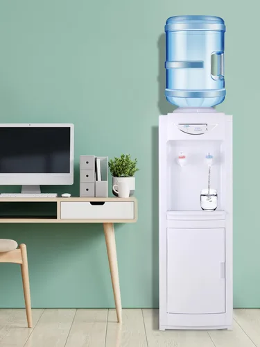 Miniatura 3 de Dispensador de agua para botella de 5 galones, dispensador de agua de carga superior fría y caliente, enfriador independiente con cierre