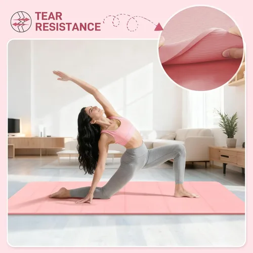Miniatura 3 de Tapete de yoga plegable de 72 x 28 x 0.25 pulgadas, 27.6 in de ancho, antideslizante, tapete de yoga de viaje de 0.236 in de grosor, esterilla