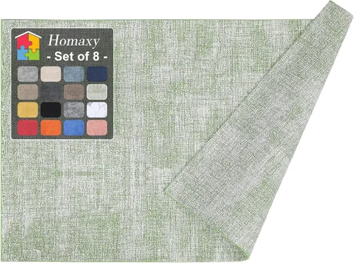 Miniatura 40 de Homaxy - Juego de 6 manteles individuales de piel sintética resistentes al calor para mesa de comedor, impermeables, lavables, limpiables, manteles