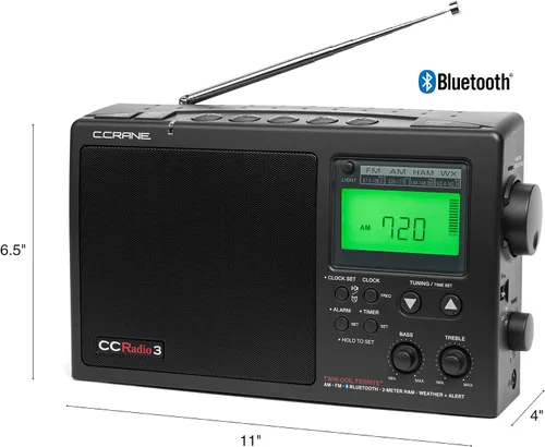 Miniatura 3 de C. Crane ccradio 3 de largo alcance AM, FM, NOAA Radio meteorológica con alerta plus y banda de 2 metros para aficionados Banda portátil digital
