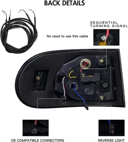 Miniatura 3 de T T-ABC Mods - Luces traseras para Toyota FJ cruiser 2006-2020, luces traseras LED, lámpara modificada (ahumado)