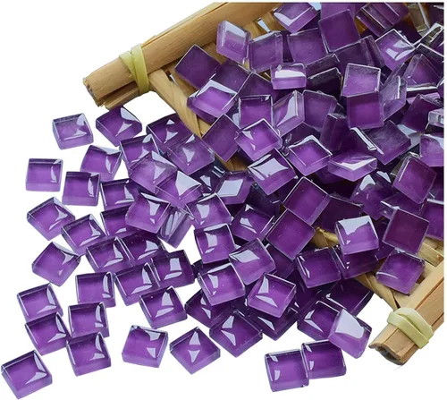 Miniatura 17 de 100 Piezas de Azulejos de Mosaico a Granel de Colores Surtidos, Azulejos de Vidrio Opaco para Manualidades de Mosaico DIY, Adornos para el Hogar
