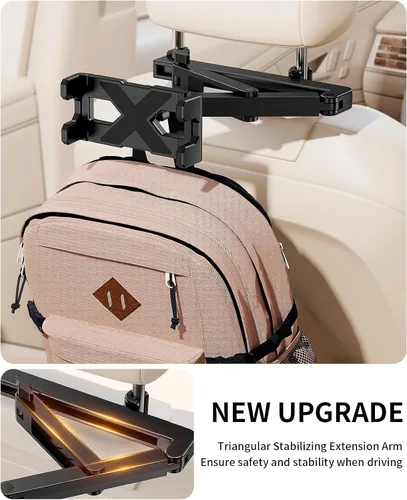 Miniatura 2 de Soporte para tablet para reposacabezas de automóvil [brazo de extensión resistente 3 en 1] Soporte ajustable para iPad para asiento trasero
