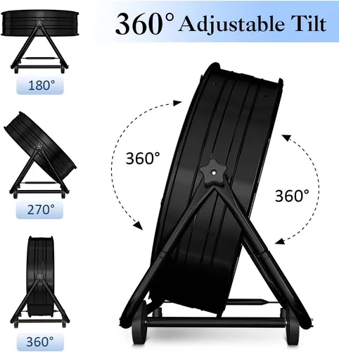 Miniatura 3 de LifePlus Ventilador de Tambor Industrial de 24 Pulgadas, Ventilador de Piso de Taller de Alta Velocidad, 3 Velocidades, Circulador de Aire de Metal