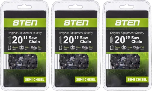 Miniatura 182 de 8TEN Cadena de motosierra semi cincel de 6 pulgadas .050 1/4 42 DL para Worx WG320 Black & Decker LLP120 (paquete de 3)