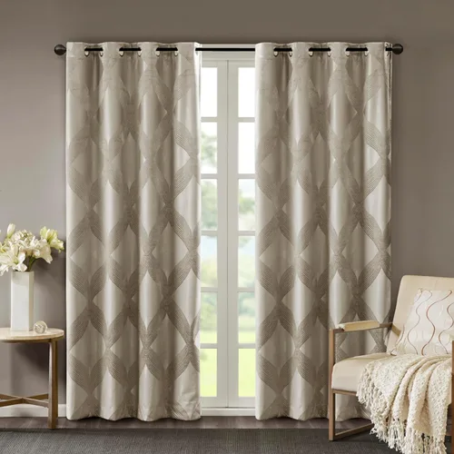 Miniatura 10 de Sun Smart Bentley - Cortinas opacas para ventana, jacquard de punto Ogee, decoración de sala de estar, aislamiento térmico, bloqueo de luz