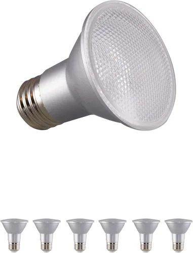 Satco Bombilla LED de estado sólido S9400, plata, 7 vatios, voltaje 120, 525 lúmenes iniciales, forma de lámpara PAR20, base media, base ANSI E26,