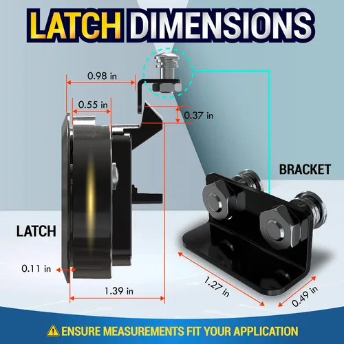Miniatura 3 de LATCH.IT Paquete de 2 pestillos para escotilla de RV y barco Montaje negro al ras – Pestillo de golpe para RV y cerradura de tapa de barco Se