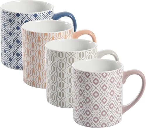 Miniatura 4 de Mr. Coffee Bliss - Juego de Tazas de Gres con Diseño Surtido de 4 Unidades (1 Paquete) de 20 Onzas