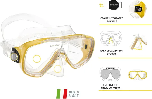 Miniatura 2 de Cressi Máscara de snorkel y snorkel cómoda vista amplia para adultos - Onda y México: hecho en Italia
