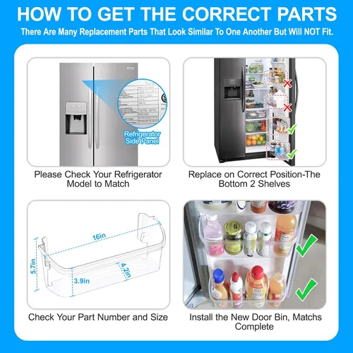Miniatura 8 de [2 PAQUETES] Estante de repuesto para puerta de refrigerador 242126602 actualizado para Frigidaire - Reemplazo de estante de puerta de refrigerador