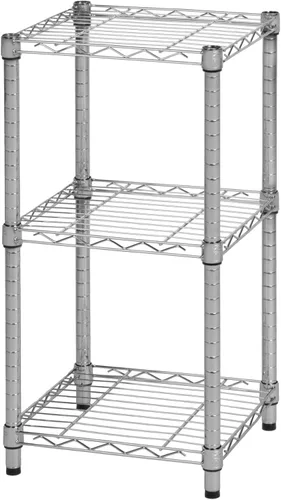Miniatura 4 de Honey-Can-Do - Estantes ajustables resistentes de 3 niveles, estante de almacenamiento de metal con capacidad de 200 lb, cromado, 15 pulgadas