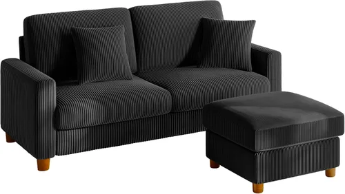 Miniatura 33 de Kidirect Silla de acento extragrande de 35.5 pulgadas, sillas de sala de montaje fácil, silla de lectura de pana para dormitorio, sillas de acento