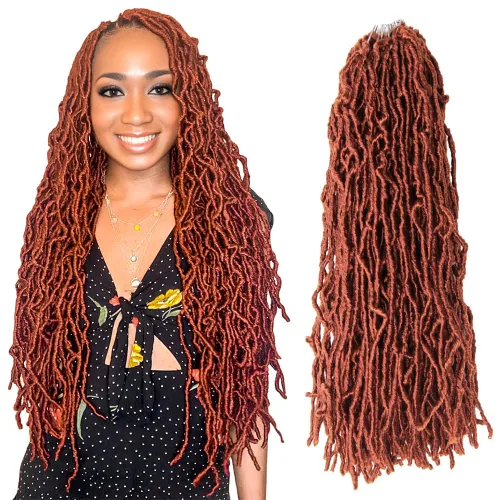 Miniatura 31 de Niseyo Rastas de pelo sintético de ganchillo de 24 pulgadas, 6 paquetes de extensiones de cabello sintético lacio de ganchillo largo