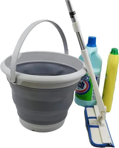 Miniatura 5 de SAMMART Cubo de plástico plegable de 8,5 L (2,2 galones) - Tina redonda plegable - Cubo de agua portátil para pesca - Maceta al aire libre que Gris