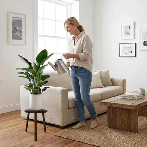 Miniatura 7 de Amdermi Paquete de 3 soportes de madera para plantas de interior, soporte para plantas individuales para macetas de 6 a 12 pulgadas, taburete Marrón