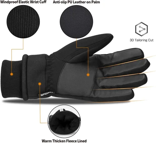 Miniatura 3 de 30F Guantes de invierno térmicos para correr, para pantalla táctil