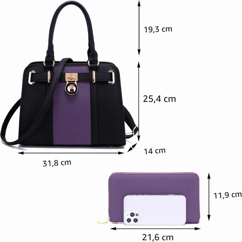 Miniatura 4 de Conjuntos de bolsos para mujeres, bolsos de hombro con asa superior, maletín de trabajo, conjunto de carteras tipo tote con billetera a juego, 2