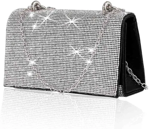 Yokawe Bolso de mano con diamantes de imitación para mujer bolso de noche con cristales brillantes para bodas fiestas bailes cócteles