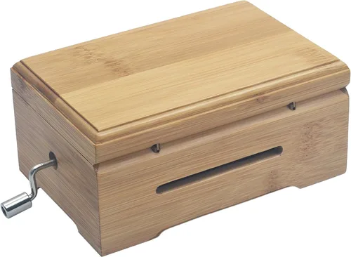 Miniatura 3 de Caja de música con manivela de 30 notas con engranaje de cobre DIY haz tu kit de herramientas de música (con caja de bambú)