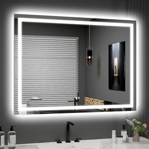 Miniatura 13 de Espejo LED para baño de 20 x 28 pulgadas, espejos de tocador de baño iluminados con luces, espejo antivaho más brillante con iluminación frontal