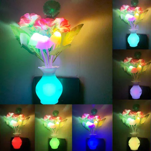 Miniatura 3 de 4 luces LED de noche enchufables con sensor de atardecer a amanecer, 7 cambios de color, lámparas de pared enchufables para niños adultos