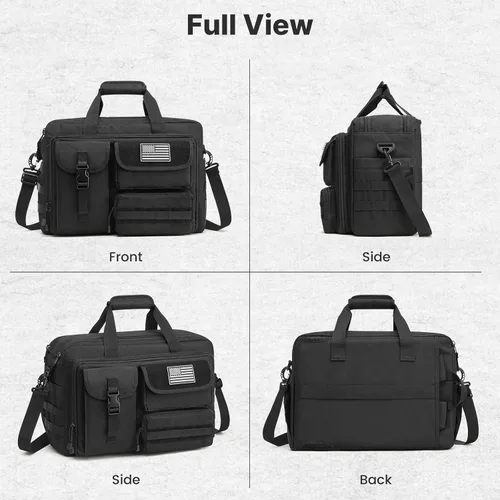 Miniatura 9 de G4Free Bolsa de mensajero grande para hombre, 3 en 1 para laptop, maletín para viajes de fin de semana, trabajo