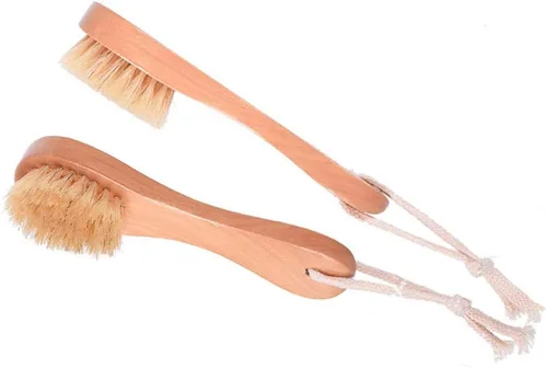 Miniatura 5 de Cepillo de limpieza facial de madera con cerdas naturales, mango de madera, limpiador facial para nariz, exfoliante, cuidado de la piel, paquete de 2