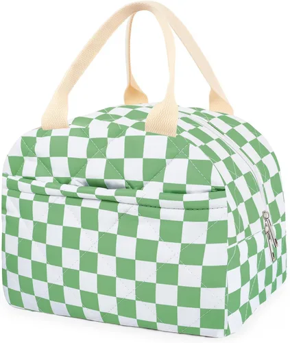 Miniatura 8 de Lonchera acolchada de algodón aislada, bonita bolsa acolchada con estampado floral, reutilizable, aislada, coqueta, de gran capacidad, hielera