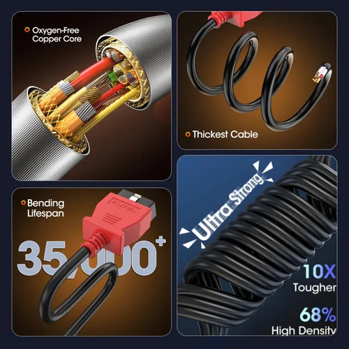 Miniatura 9 de Autel Cable de prueba principal OBD2 original, solo para MaxiCOM MK900, MaxiCheck MX900, MaxiPRO MP900, MaxiDAS DS900, 16 pines OBDII OBD 2 cable