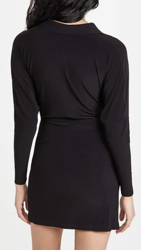 Miniatura 3 de Norma Kamali Minivestido tipo camisa con lazo frontal para mujer