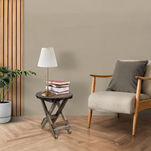 Miniatura 7 de Mesa de patio pequeña, mesa auxiliar plegable para exteriores, mesa auxiliar de café portátil, parte superior de madera para sala de estar