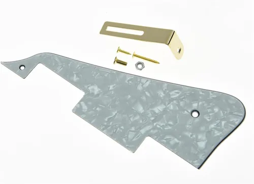 Miniatura 45 de KAISH Golpeador de guitarra LP blanco envejecido de 3 capas con soporte cromado para Epiphone Les Paul