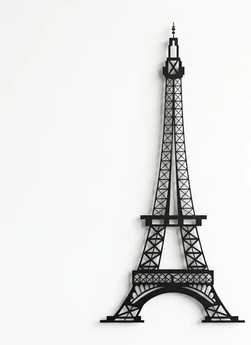 DEKADRON Decoración de pared de metal de la Torre Eiffel de París, silueta de pared 3D, decoración de pared de metal, decoración de pared para el