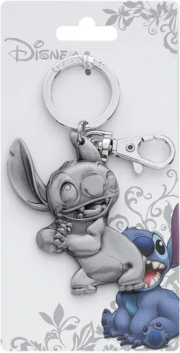 Miniatura 5 de Disney Llavero Stitch de peltre plateado, 3 pulgadas