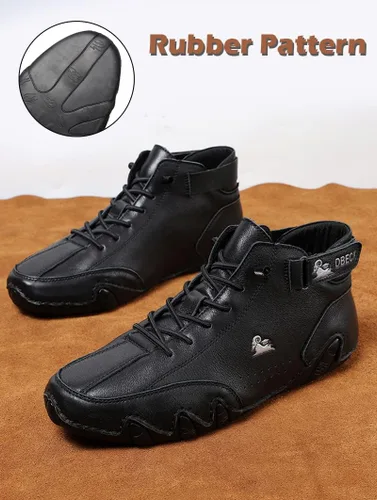 Miniatura 26 de JishinGal Botas Chukka de ante para hombre, ligeras, descalzas, para caminar, al aire libre, informales, italianas, hechas a mano, de caña alta, sin