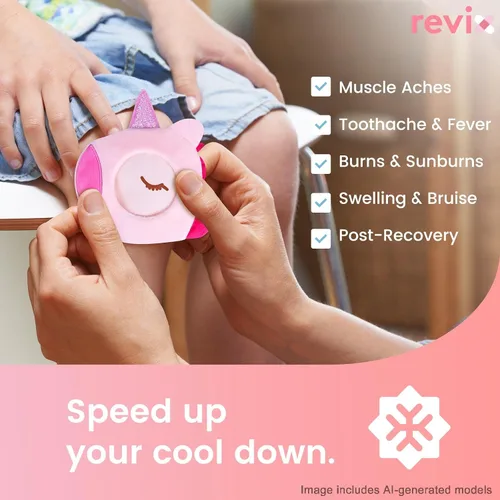 Miniatura 4 de REVIX Paquetes de hielo para niños - Bolsas de gel frías reutilizables para niños pequeños y bebés, cubiertas de tela suaves con 4 lindos diseños