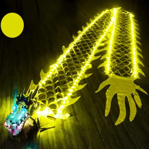 Miniatura 7 de 26.2 ft (26.2 pies) cuadrado de ejercicio de danza de dragón Poi con cabeza de dragón 3D y cuerda oscilante, conjunto de accesorios de dragón chino