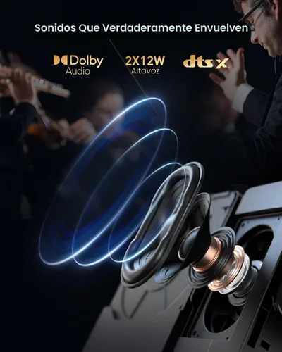 Miniatura 4 de Dangbei Proyector láser DBOX02 4K GTV, 2450 lúmenes ISO, licencia oficial de Netflix, Blu-ray 3D, proyector de cine en casa con WiFi y Bluetooth